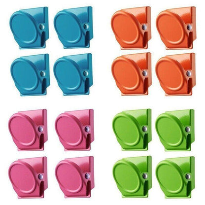 16 Magnetic Clips Fridge Strong Magnet Metal Clamp Note Photo Hanger Holder Hook
