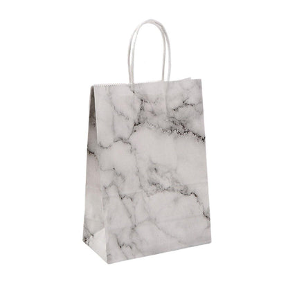25PCS Marble Series Shopping Paper Bag Luxury Handbag Party Favor Gift Bags Set - Black Gold-S