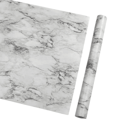 10M Marble Self-Adhesive PVC Wall Sticker Wallpaper Decor - Black Marble-A