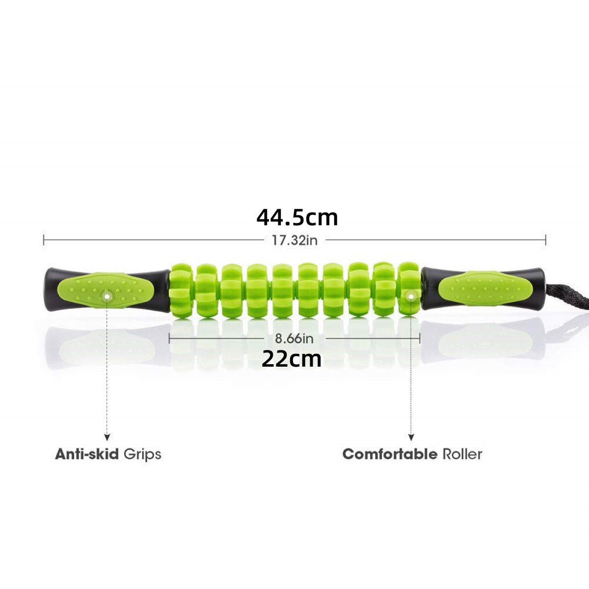 Muscle Roller Stick Full Body Fitness Massage Tool for Home and Gym Use - Orange