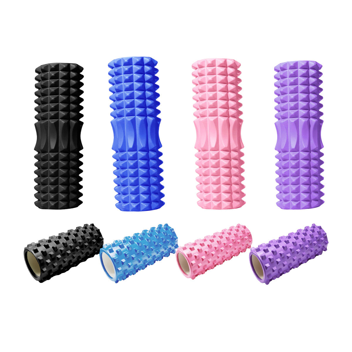 High Density EVA Foam Roller Yoga Massage Stick for Fitness - Crescent Style Pink-45cm