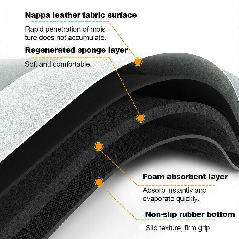 50x80CM Super Absorbent Floor Mat Soft Quick-Drying Non-Slip Diatom Mud Bath - Grey-Retangle