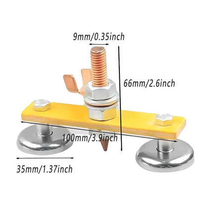 2pcs Magnetic Welding Ground Clamps Heavy Duty Metal Holder Magnet Support Tool - Double