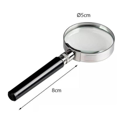 Magnifying Glass 10X Handheld Metal Frame 50mm Loupe
