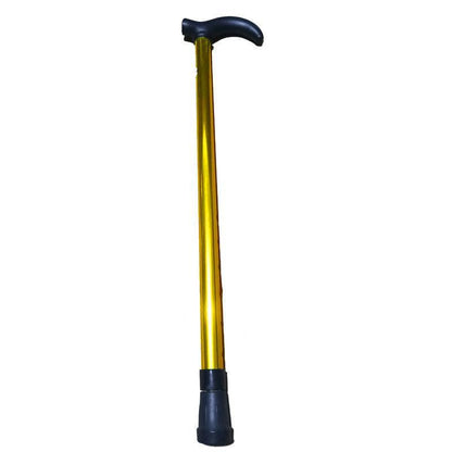 Metal Walking Stick Travel Retractable Cane Pole Compact Adjustable Lightweight - Black