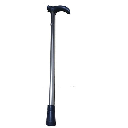 Metal Walking Stick Travel Retractable Cane Pole Compact Adjustable Lightweight - Brown