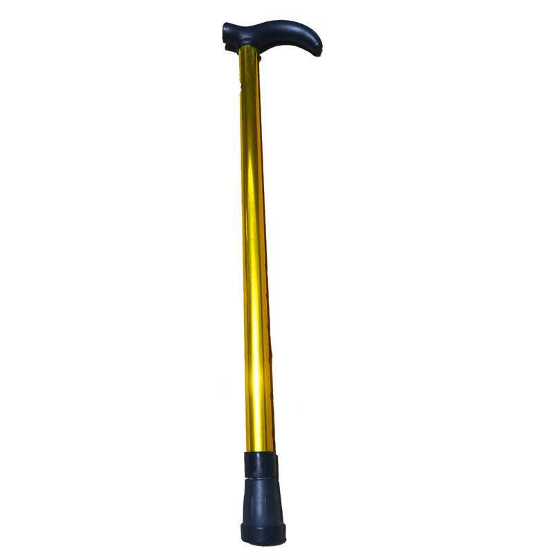 Metal Walking Stick Travel Retractable Cane Pole Compact Adjustable Lightweight - Brown