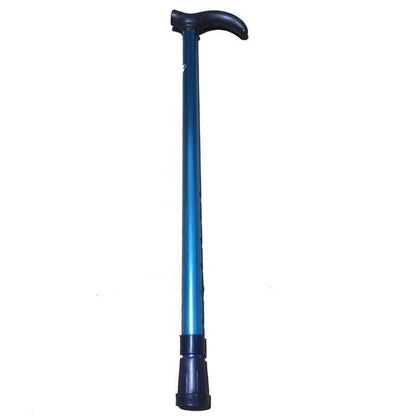 Metal Walking Stick Travel Retractable Cane Pole Compact Adjustable Lightweight - Silver