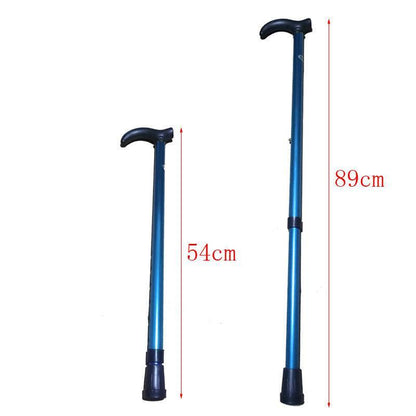 Metal Walking Stick Travel Retractable Cane Pole Compact Adjustable Lightweight - Yellow
