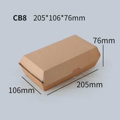 UP To 250PCS Cardboard Hot Dog Box - Brown Corrugated Kraft - Plain - CB8-200PCS