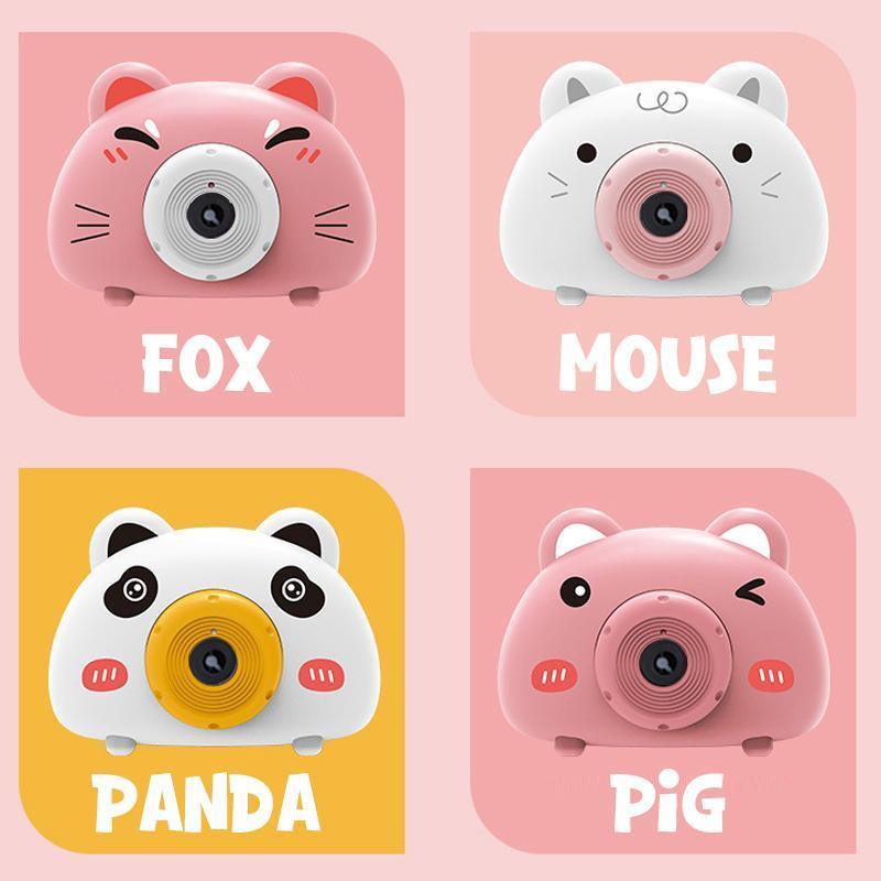 Acousto Optic Bubble Machine Camera Animal-Shaped With Light Music Toy Gift - Pig