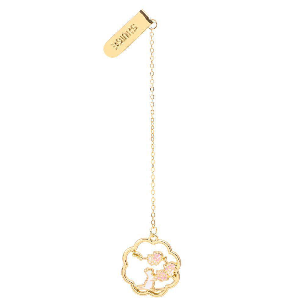 Metal Rabbit Bookmark Tassel Book Pendant Retro Clip School Office Supplies Gift - Cat