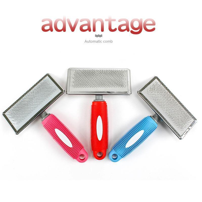 M Size Hair Shedding Grooming Trimmer Comb Brush Slicker Undercoat Rake for Dog Cat - Blue