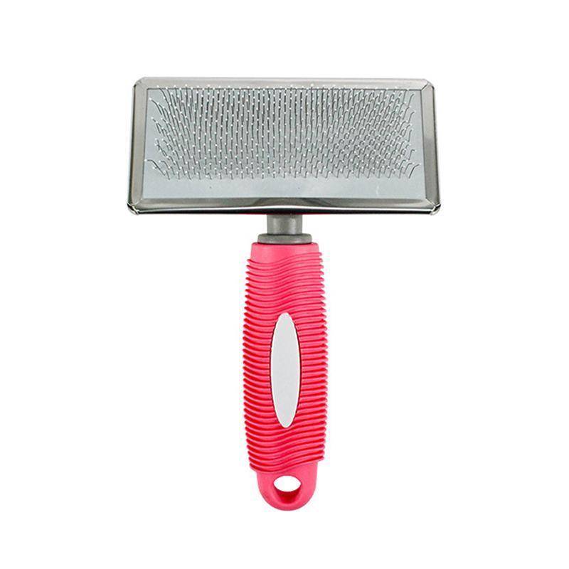 M Size Hair Shedding Grooming Trimmer Comb Brush Slicker Undercoat Rake for Dog Cat - Pink