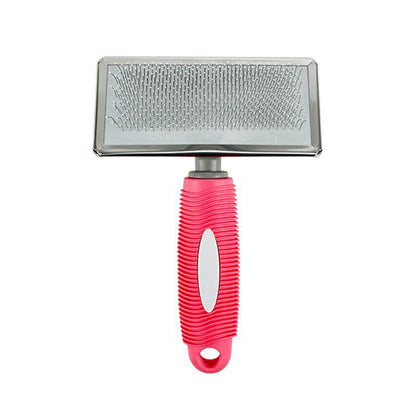 M Size Hair Shedding Grooming Trimmer Comb Brush Slicker Undercoat Rake for Dog Cat - Pink