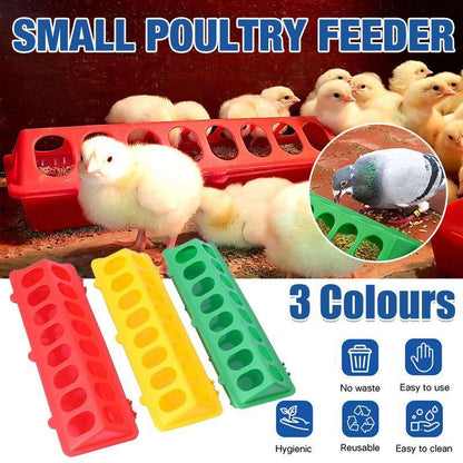 30cm Feeder Storage Trough Quail Drinker Plastic Wild Stable Chick Birds Pigeons - Green