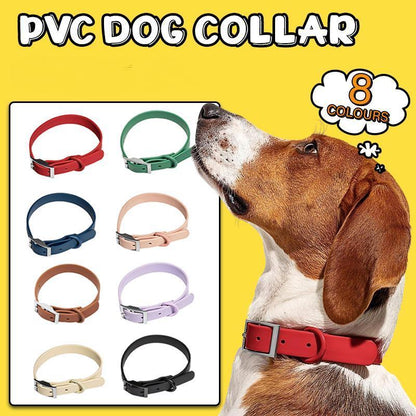 PVC Dog Collar Working Dog Kennels Waterproof Soft Adjustable for Pets L Size - Coffee