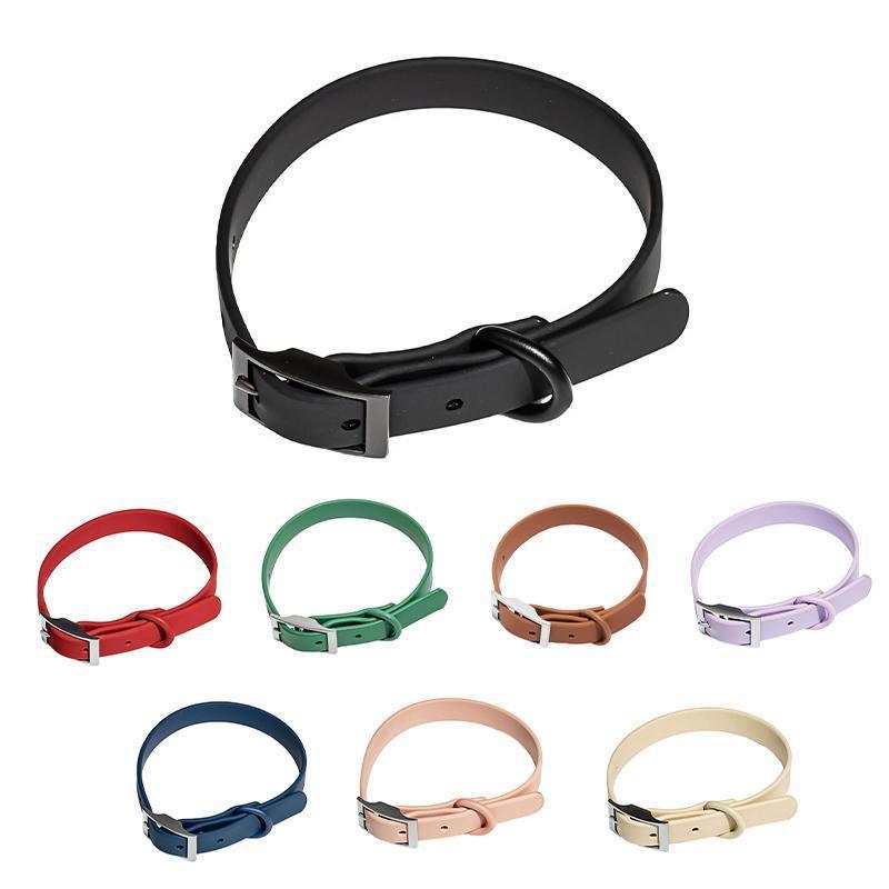 PVC Dog Collar Working Dog Kennels Waterproof Soft Adjustable for Pets L Size - Black