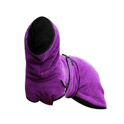 Dog Puppy HoodiesJacket Solid Coat Pet Winter Soft Warm Clothes S-5XL Purple - M