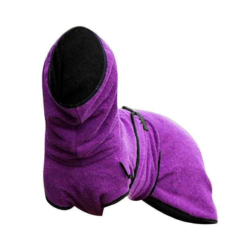 Dog Puppy HoodiesJacket Solid Coat Pet Winter Soft Warm Clothes S-5XL Purple - M