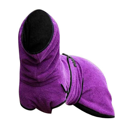Dog Puppy HoodiesJacket Solid Coat Pet Winter Soft Warm Clothes S-5XL Purple - 2XL