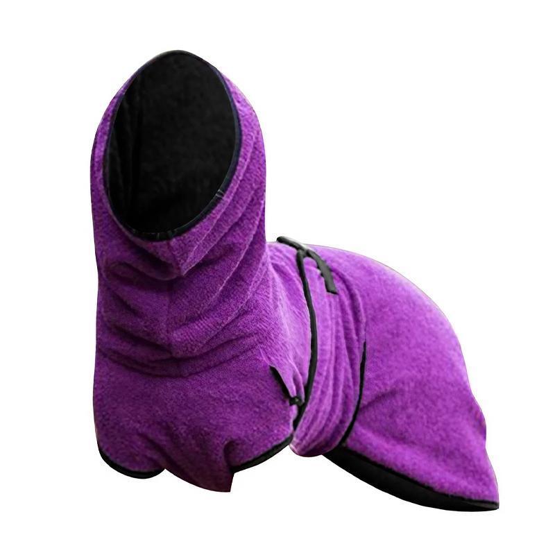 Dog Puppy HoodiesJacket Solid Coat Pet Winter Soft Warm Clothes S-5XL Purple - 5XL