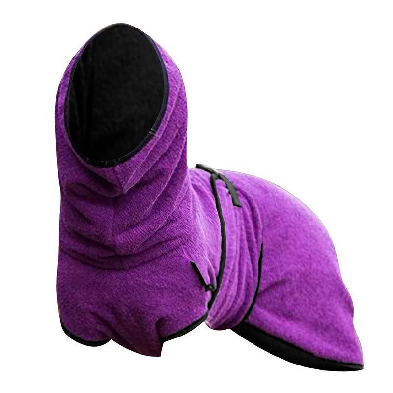 Dog Puppy HoodiesJacket Solid Coat Pet Winter Soft Warm Clothes S-5XL Purple - 5XL