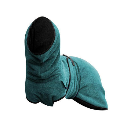 Dog Puppy Hoodies Jacket Solid Coat Pet Winter Soft Warm Clothes S-5XL Lake Blue - S