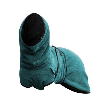 Dog Puppy Hoodies Jacket Solid Coat Pet Winter Soft Warm Clothes S-5XL Lake Blue - 3XL
