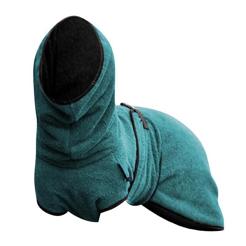 Dog Puppy Hoodies Jacket Solid Coat Pet Winter Soft Warm Clothes S-5XL Lake Blue - 3XL