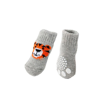 Dog Socks Non-Slip Grip Slip Anti-Slip - Puppy Cat Pet Shoes Slippers S Size - Yellow ducklings