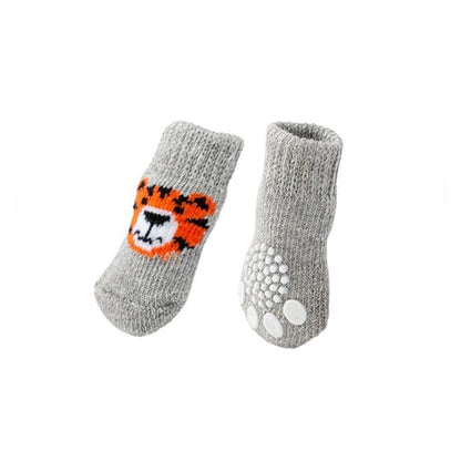 Dog Socks Non-Slip Grip Slip Anti-Slip - Puppy Cat Pet Shoes Slippers M Size - Yellow ducklings