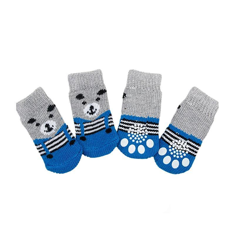 Dog Socks Non-Slip Grip Slip Anti-Slip - Puppy Cat Pet Shoes Slippers S Size - Red Heart