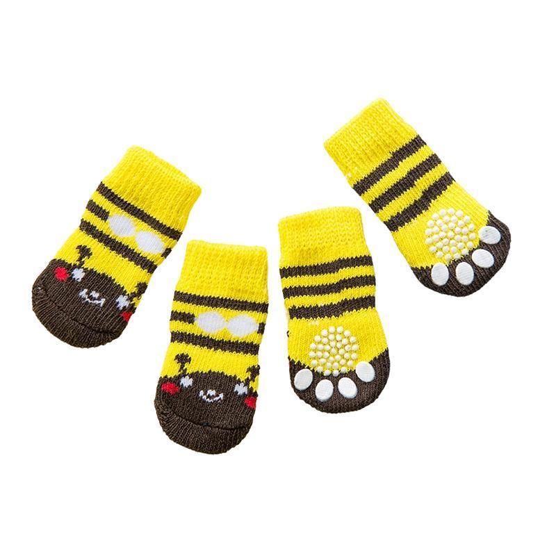 Dog Socks Non-Slip Grip Slip Anti-Slip - Puppy Cat Pet Shoes Slippers M Size - Red Mickey