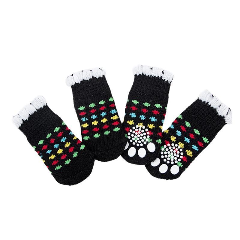 Dog Socks Non-Slip Grip Slip Anti-Slip - Puppy Cat Pet Shoes Slippers M Size - Red Mickey