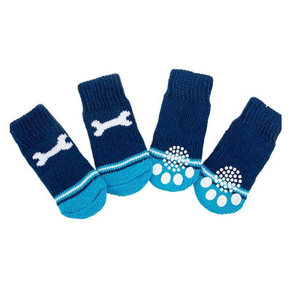 Dog Socks Non-Slip Grip Slip Anti-Slip - Puppy Cat Pet Shoes Slippers M Size - Red bear