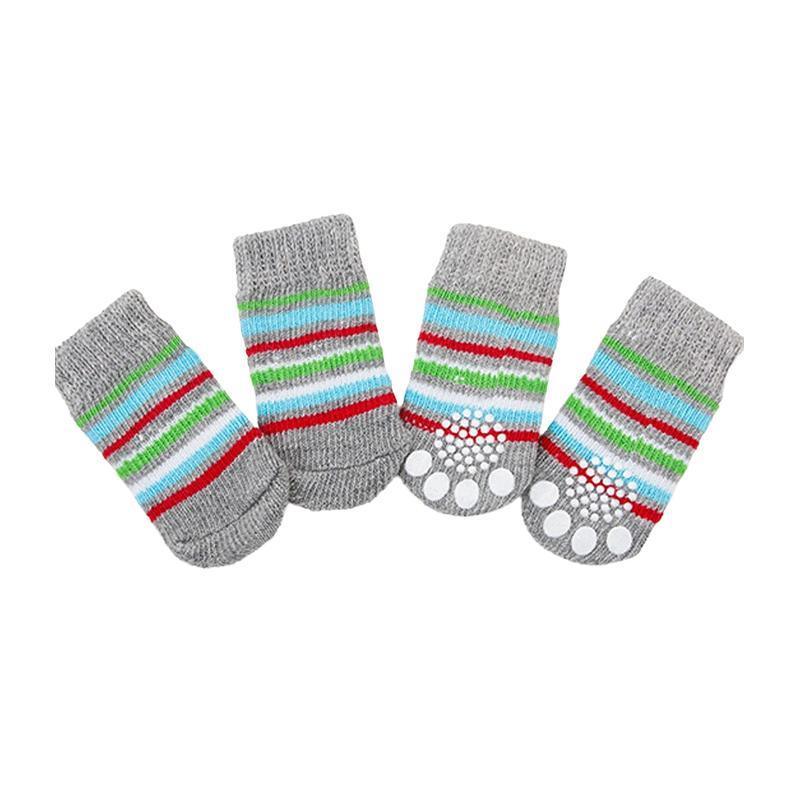 Dog Socks Non-Slip Grip Slip Anti-Slip - Puppy Cat Pet Shoes Slippers S Size - Water green ripples