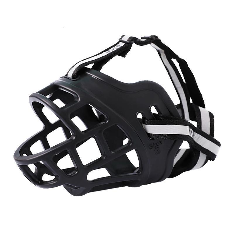 6 Sizes Adjustable Pet Dog No Bite Silicone Basket Muzzle Cage Mouth Mesh Cover - 4#