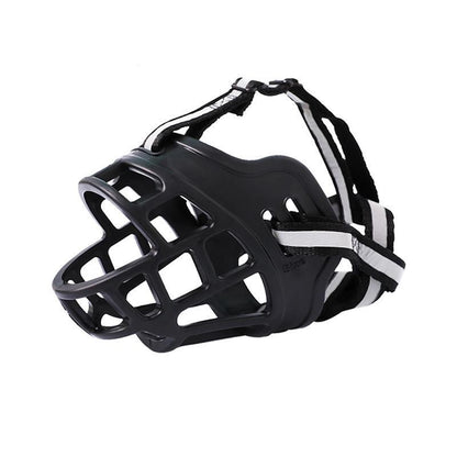 6 Sizes Adjustable Pet Dog No Bite Silicone Basket Muzzle Cage Mouth Mesh Cover - 4#