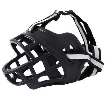 6 Sizes Adjustable Pet Dog No Bite Silicone Basket Muzzle Cage Mouth Mesh Cover - 4#