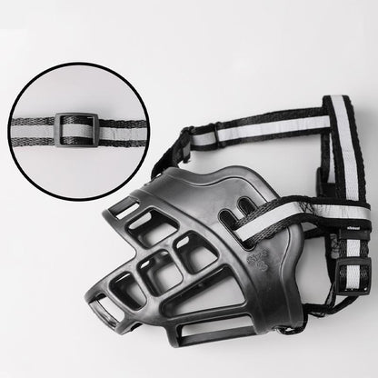 6 Sizes Adjustable Pet Dog No Bite Silicone Basket Muzzle Cage Mouth Mesh Cover - 6#