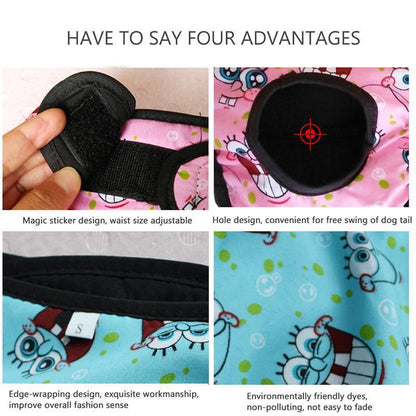 Washable Female Pet Dog Cat Nappy Diaper Physiological Pants Panties Underwear Red - XL