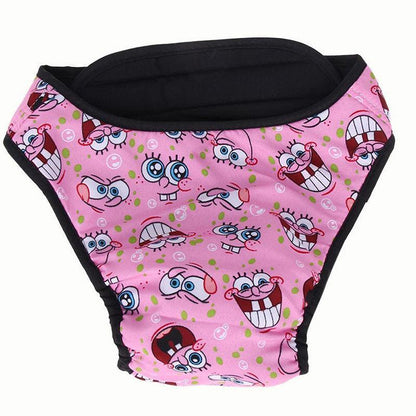 Washable Female Pet Dog Cat Nappy Diaper Physiological Pants Panties Underwear Pink - S