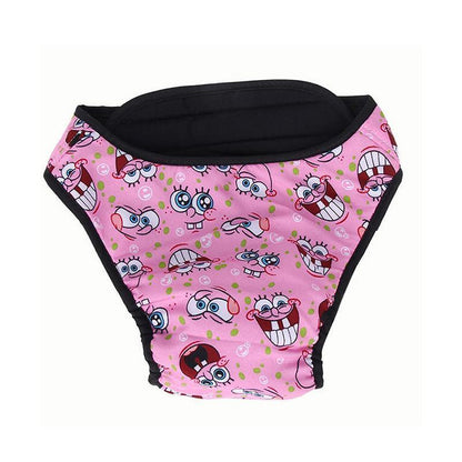 Washable Female Pet Dog Cat Nappy Diaper Physiological Pants Panties Underwear Pink - L