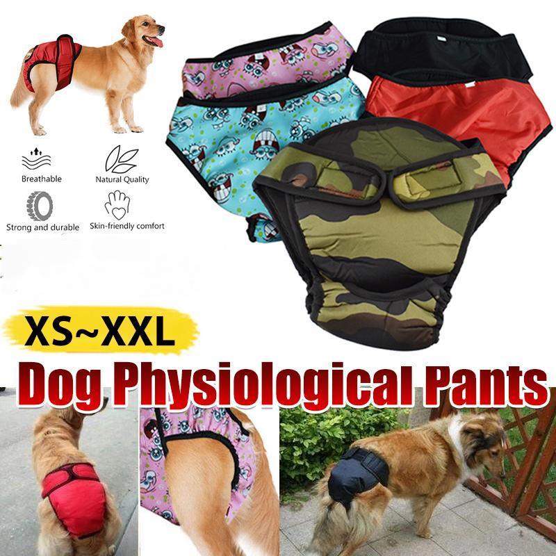 Washable Female Pet Dog Cat Nappy Diaper Physiological Pants Panties Underwear Black - L