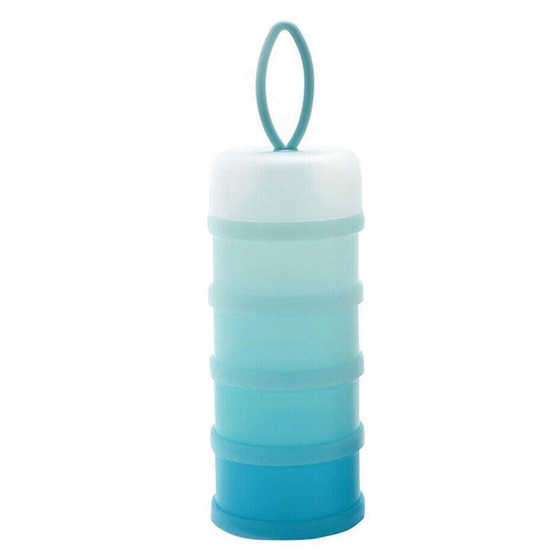 4-Layer Milk Powder Dispenser Bottle Container Food Storage Box Portable Stackable - Pink