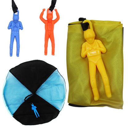 Hand Throwing Mini Soldier Parachute Funny Toy Outdoor Game Play Educational - Blue