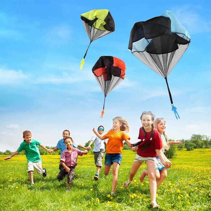 Hand Throwing Mini Soldier Parachute Funny Toy Outdoor Game Play Educational - Blue