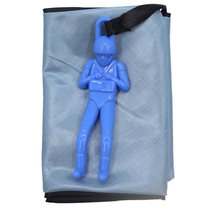 Hand Throwing Mini Soldier Parachute Funny Toy Outdoor Game Play Educational - Blue