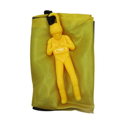 Hand Throwing Mini Soldier Parachute Funny Toy Outdoor Game Play Educational - Yellow